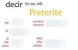 decir preterite|More.